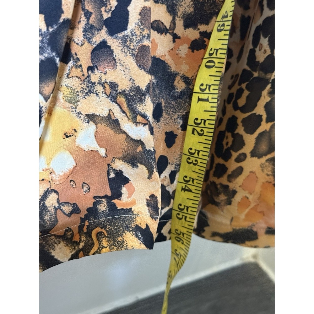 Beulah Style Animal Print Ruffle Tiered Long Sleeve Dress  Size Med Vacay - Picture 14 of 14
